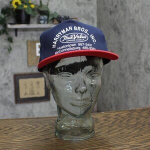 NEW Four Seasons Vintage Harryman Truevalue Hardware Snapback Hat Navy / Red OS